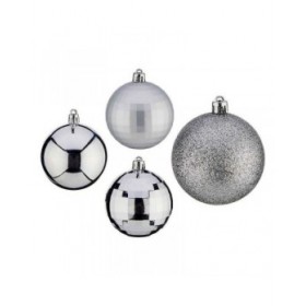 Palle di Natale Ø 7 cm 50 Unità PVC Argentato