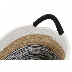 Set di Cestini DKD Home Decor Beige Cotone Fibra naturale (42 x 32 x 24 cm) (3 Pezzi)