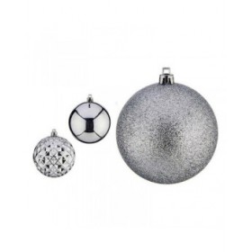 Palle di Natale Ø 8 cm 3 Unità Argentato PVC