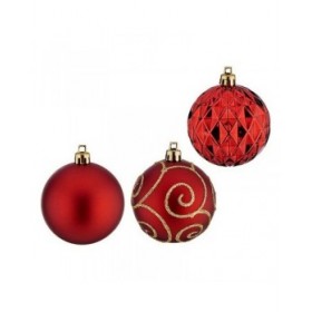 Palle di Natale PVC Ø 6 cm 6 Unità Rosso Plastica