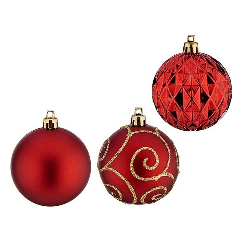 Palle di Natale PVC Ø 6 cm 6 Unità Rosso Plastica