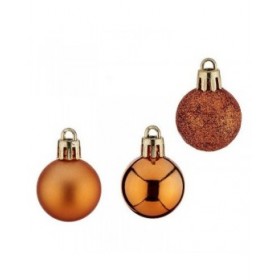 Palle di Natale 12 Unità Ø 3 cm Arancio Plastica