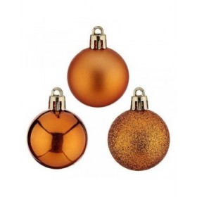 Palle di Natale Ø 4 cm 12 Unità Arancio Plastica 4 x 5 x 4 cm