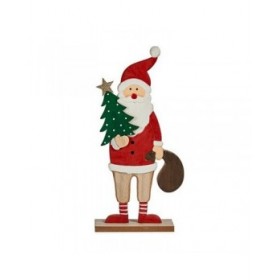 Statua Decorativa Krist+ 19XD35887-02 Bianco Marrone Rosso Verde Babbo Natale 5 x 30 x 15 cm