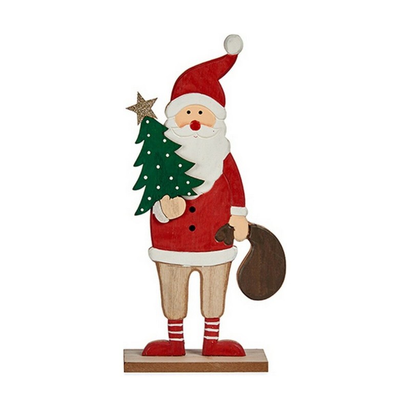 Statua Decorativa Krist+ 19XD35887-02 Bianco Marrone Rosso Verde Babbo Natale 5 x 30 x 15 cm