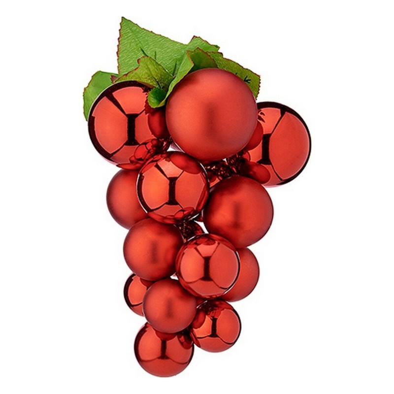 Palla di Natale Uva Rosso Plastica 18 x 18 x 28 cm