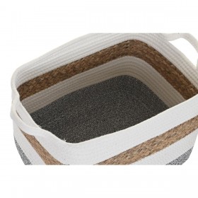 Set di Cestini DKD Home Decor Bianco Fibra naturale 36 x 27 x 27 cm 3 Pezzi