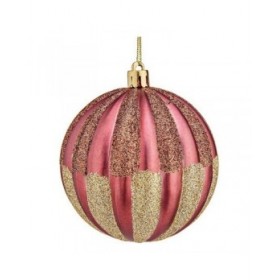 Palla di Natale Ø 8 cm 6 Unità Rosa PVC Plastica