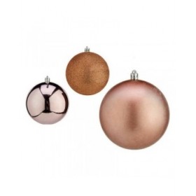 Palle di Natale Krist+ 00727 Rosa Plastica Ø 10 cm 6 Unità