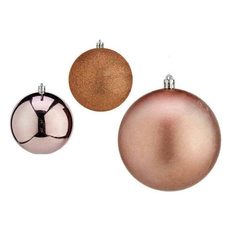 Palle di Natale Krist+ 00727 Rosa Plastica Ø 10 cm 6 Unità