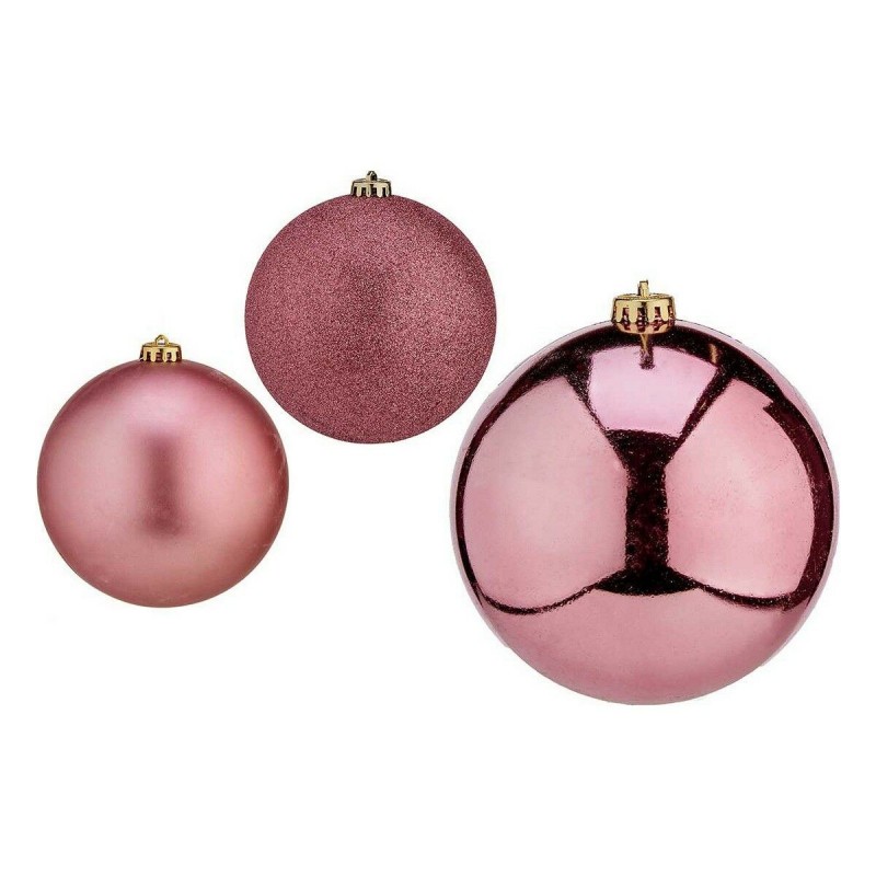 Palle di Natale Krist+ 00739 Rosa PVC Ø 10 cm 6 Unità