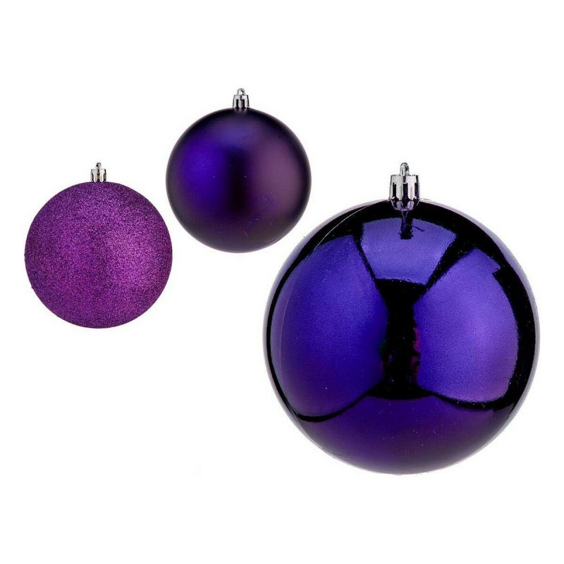 Palle di Natale Krist+ 00775 Viola Plastica Ø 10 cm 6 Unità