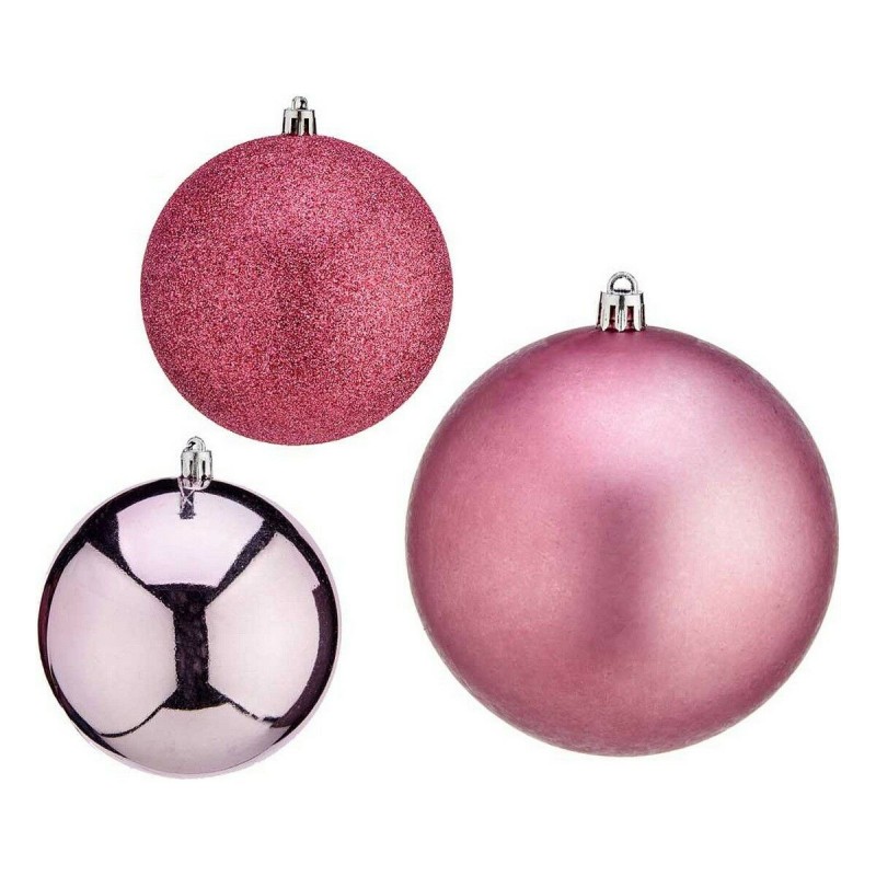 Palla di Natale Krist+ 00787 Rosa Plastica Ø 10 cm 6 Unità
