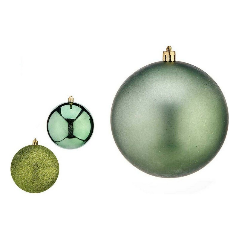 Palle di Natale Krist+ 00805 Verde Plastica Ø 10 cm 6 Unità