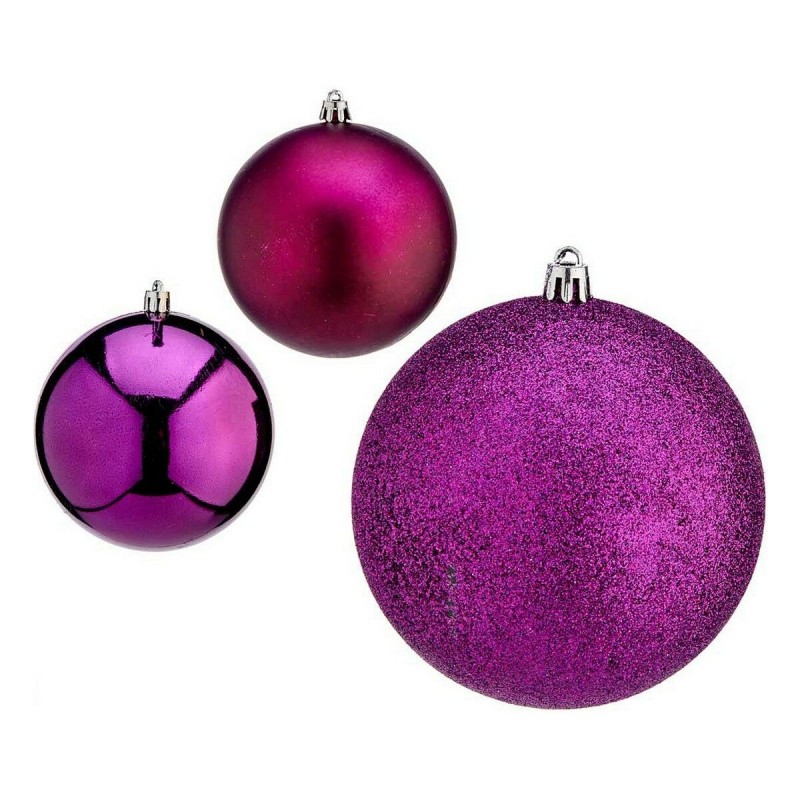 Palle di Natale Krist+ 00835 Viola Plastica Ø 10 cm 6 Unità