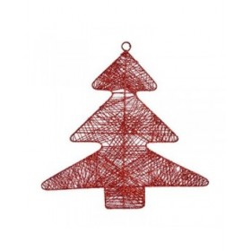 Decorazione Natalizia Rosso Metallo Albero di Natale 36,7 x 0,2 x 37,5 cm