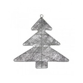Decorazione Natalizia Argentato Albero di Natale 36,7 x 0,2 x 37,5 cm Metallo Plastica