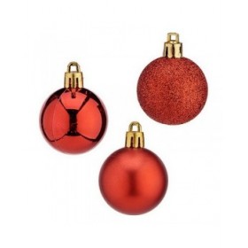 Palla di Natale 20 Unità Ø 4 cm Rosso Plastica