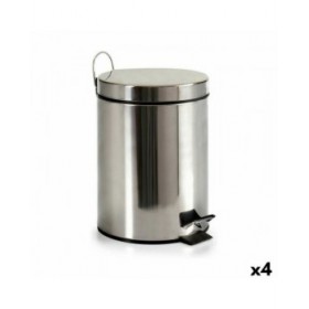 Cestino a pedale Berilo B0010 5L Argentato Acciaio inossidabile Plastica 5 L (4 Unità)