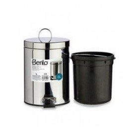 Cestino a pedale Berilo B0010 5L Argentato Acciaio inossidabile Plastica 5 L (4 Unità)