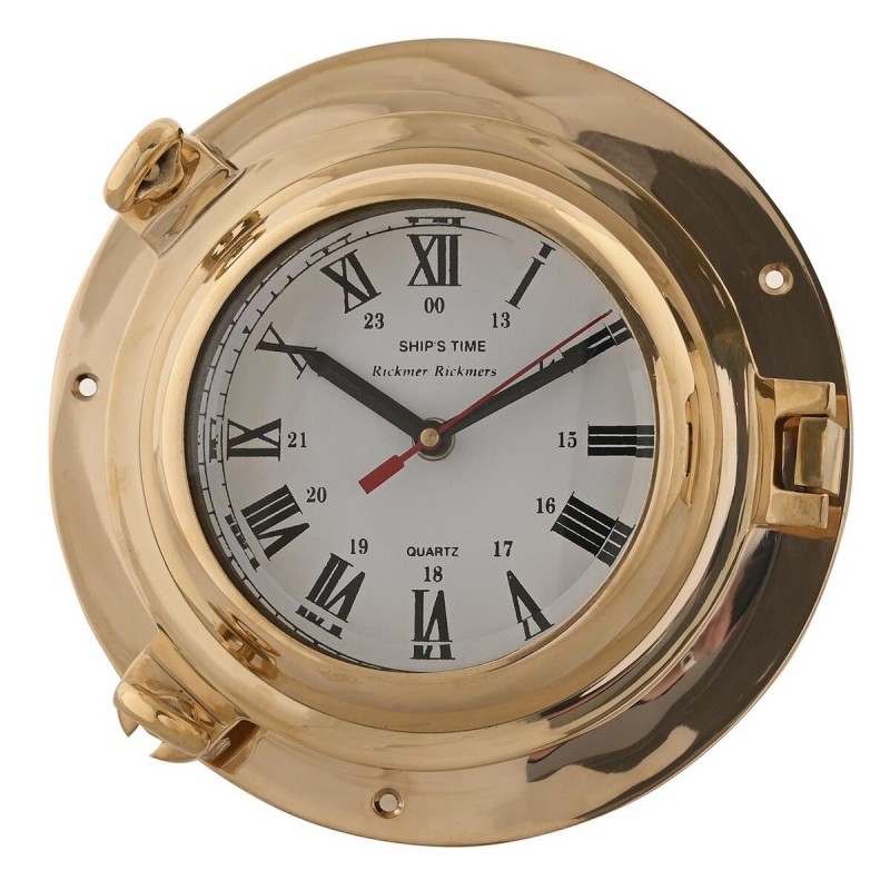 Orologio da Parete DKD Home Decor Cristallo Dorato Vintage Ottone (23 x 7 x 23 cm)