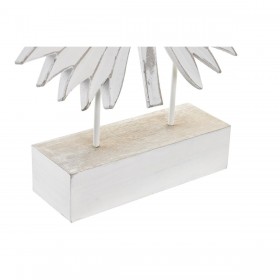 Statua Decorativa DKD Home Decor 36 x 7 x 46 cm Bianco Tropicale Foglia della pianta