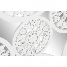 Decorazione da Parete DKD Home Decor Specchio Bianco Legno MDF (90 x 1,5 x 90 cm)