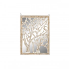 Decorazione da Parete DKD Home Decor Specchio Albero Bianco Legno MDF (45 x 2,5 x 65 cm)