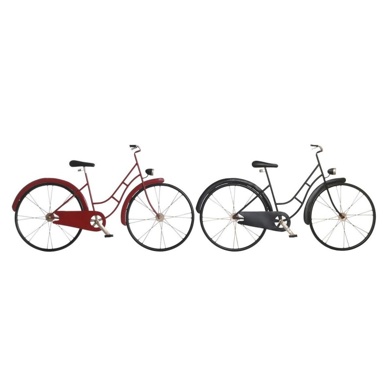 Statua Decorativa DKD Home Decor 79,5 x 4 x 47 cm Rosso Nero Bicicletta Vintage (2 Unità)