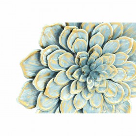 Decorazione da Parete DKD Home Decor 61 x 8 x 61 cm Fiore Azzurro Arancio Shabby Chic (2 Unità)