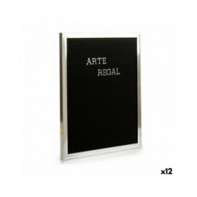 Quadro Argentato Nero Pannello 144 Lettere (2,5 x 50,5 x 40,5 cm) (12 Unità)