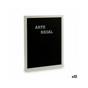 Quadro Nero Bianco Pannello 144 Lettere (2,5 x 50,5 x 40,5 cm) (12 Unità)