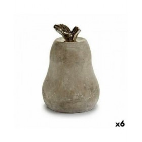 Statua Decorativa Grigio Cemento Pera (15 x 20,5 x 15 cm) (6 Unità)