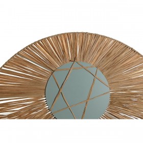 Specchio da parete DKD Home Decor 61 x 6 x 80 cm Ferro Fibra naturale Bali