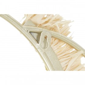 Specchio da parete DKD Home Decor Naturale Dorato Metallo Fibra Frange (89 x 2 x 40 cm)