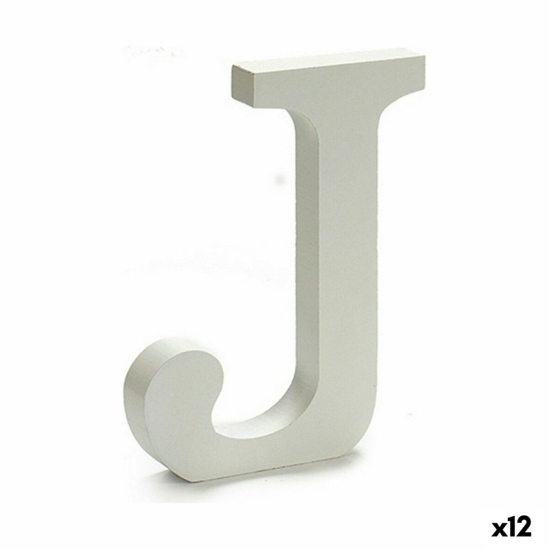 Lettera Pincello J Bianco 1,8 x 21 x 17 cm (12 Unità)