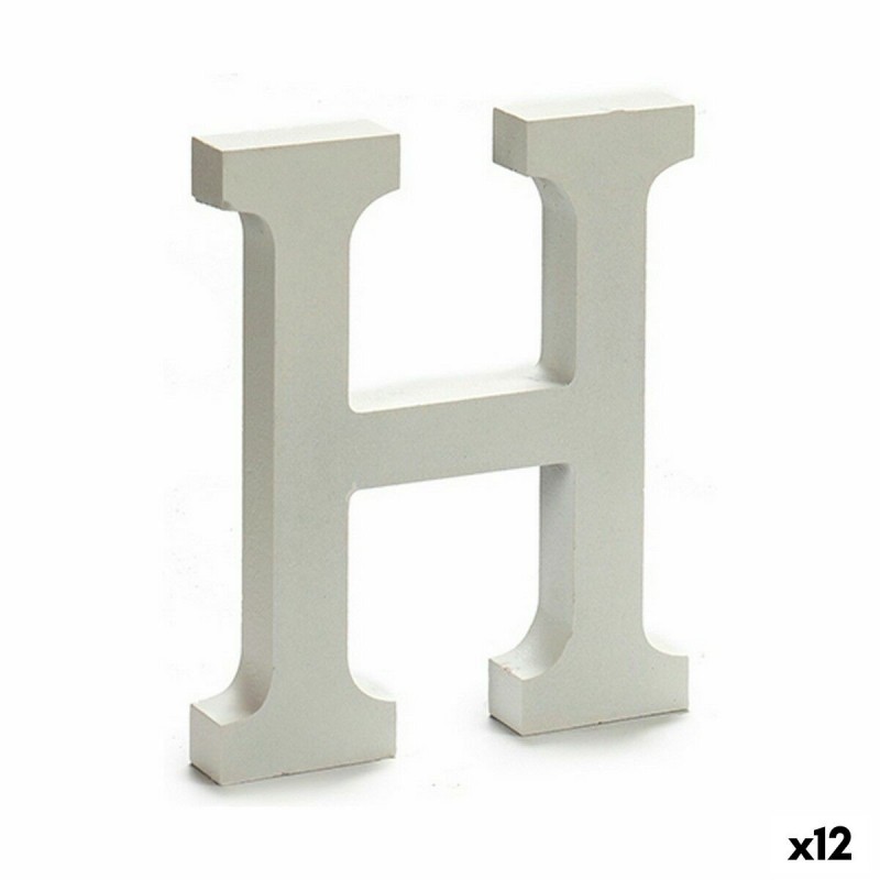 Lettera Pincello H Bianco 1,8 x 21 x 17 cm (12 Unità)