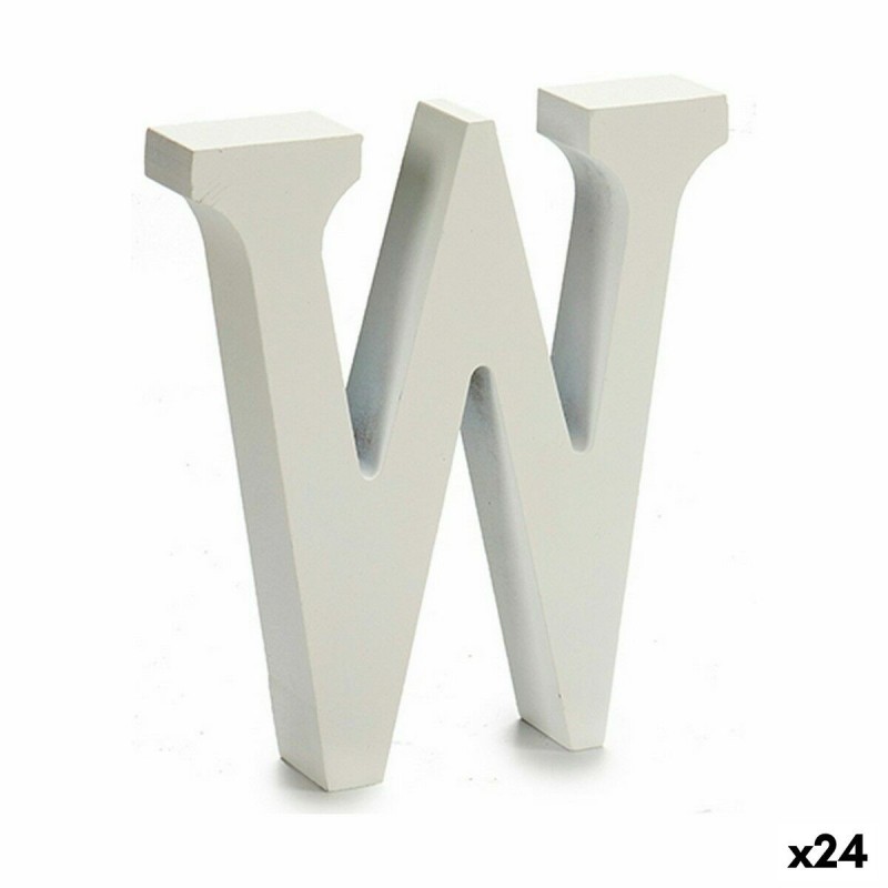Lettera Pincello W Bianco 2 x 16 x 14,5 cm (24 Unità)