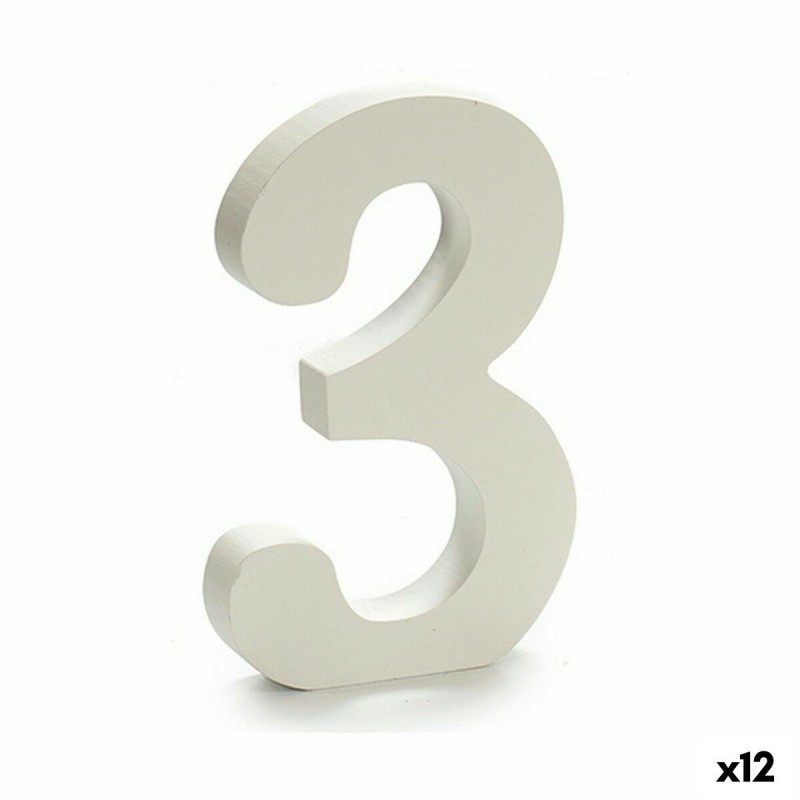 Numeri Pincello 3 Bianco 1,8 x 21 x 17 cm (12 Unità)