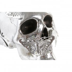 Statua Decorativa DKD Home Decor Dorato Argentato Teschio 16,5 x 10,5 x 11,5 cm (2 Unità)