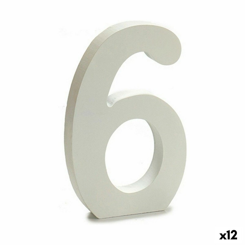Numeri Pincello 6 Bianco 1,8 x 21 x 17 cm (12 Unità)