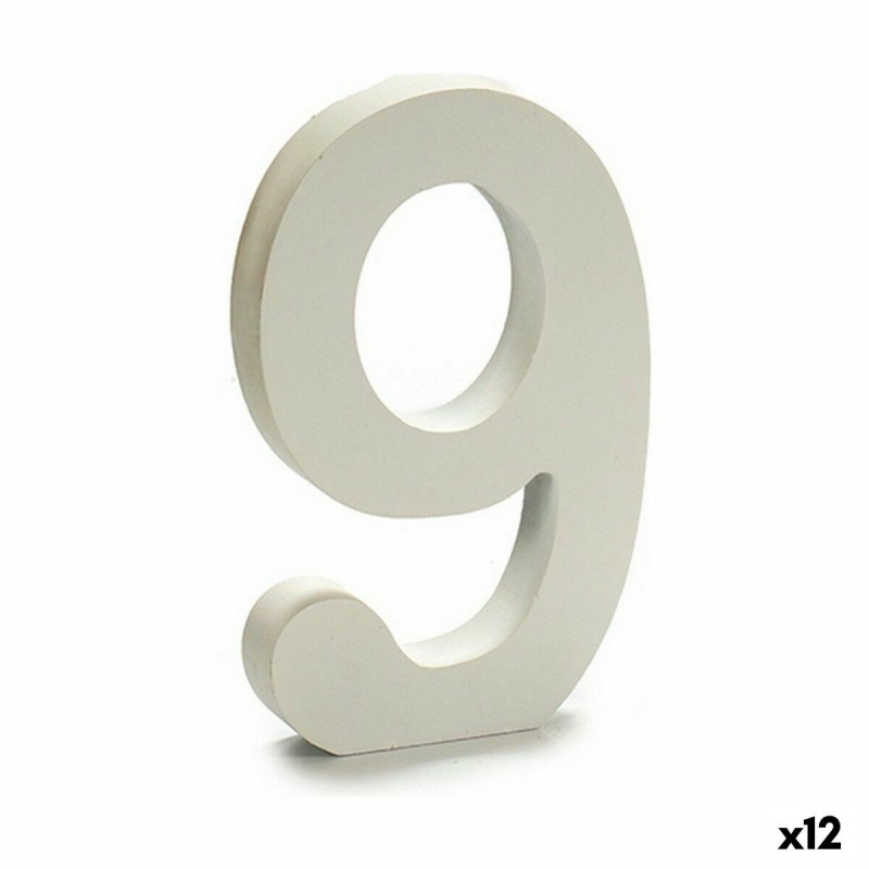 Numeri Pincello 9 Bianco 1,8 x 21 x 17 cm (12 Unità)