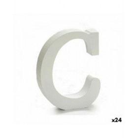 Lettera Pincello C Bianco Legno 2 x 11 cm (24 Unità)