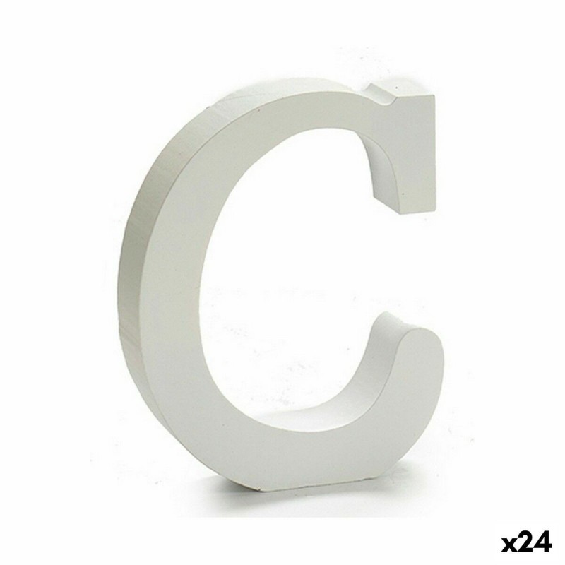 Lettera Pincello C Bianco Legno 2 x 11 cm (24 Unità)