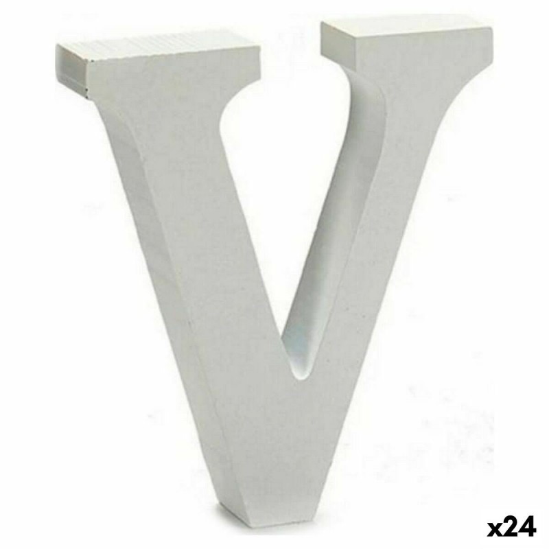 Lettera Pincello V Bianco 2 x 11 cm (24 Unità)