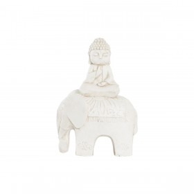 Statua Decorativa DKD Home Decor Finitura invecchiata Elefante Bianco Orientale Magnesio (40 x 23 x 56 cm)