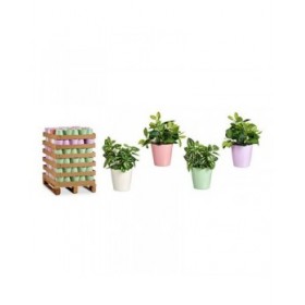 Vaso Ibergarden LINCE-CLAROS Bianco Verde Rosa Lilla Argilla 16,5 x 16 x 16,5 cm (120 Unità)