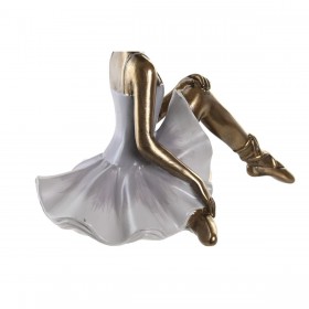 Statua Decorativa DKD Home Decor 19 x 13,5 x 17,5 cm Rosa Lilla Ballerina Classica Romantico (2 Unità)