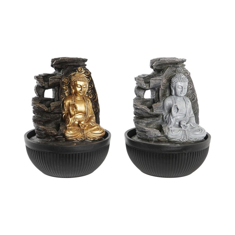 Fonte DKD Home Decor 21 x 21 x 25 cm Buddha Resina Orientale (2 Unità)