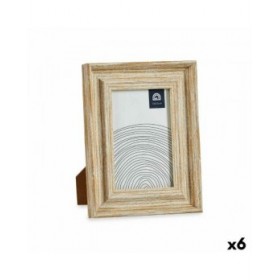Cornice Portafoto Cristallo Dorato Legno Marrone Plastica (16,2 x 2 x 21 cm) (6 Unità)